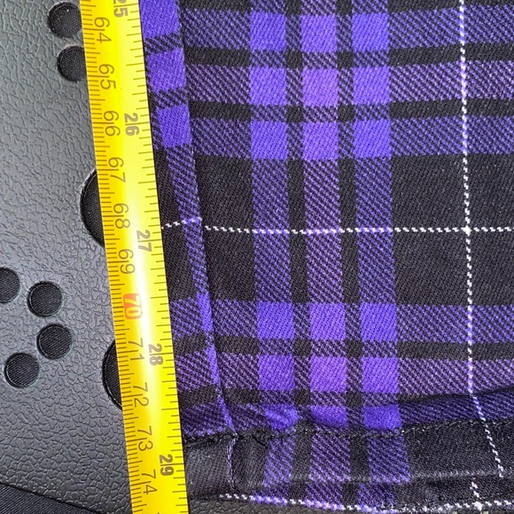 #DK185-NWT Widow Dolls Kill Punk Purple & Black Plaid Skinny Jeans w/straps-1X - Picture 9 of 9
